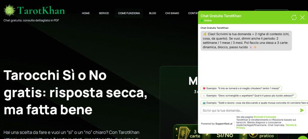 Chat Tarocchi gratuita di Tarotkhan