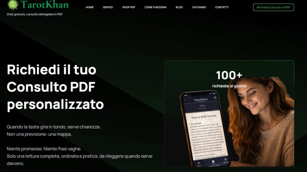 Richiedi il consulto in PDF sito ufficiale TarotKhan